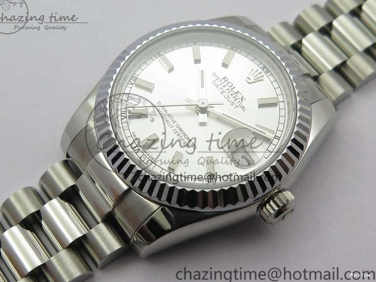 MiroTime 0513 Effortless Datejust 31mm 178274 SS GSF Best Edition Silver Stick Markers Dial on SS President Bracelet SEIKO NH05A 3056